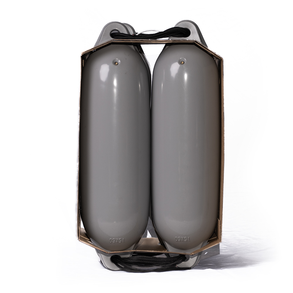 Комплект Polimer Group MF156010P из 4-х надувных цилиндрических кранцев 15х60см 1,3кг из серого пластика общий вес 6кг