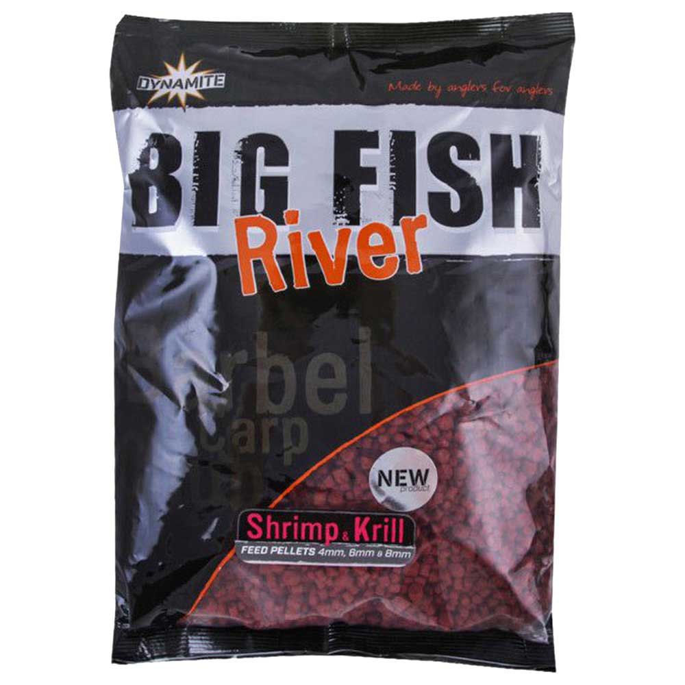 Dynamite baits 34DBDY1366 Big Fish River Pellets Shrimp And Krill 1.8Kg Коричневый Brown 4/6/8 mm 