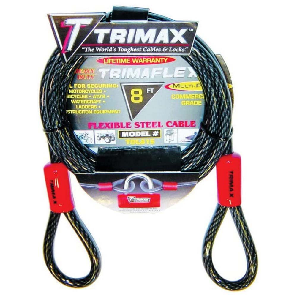 Trimax locks 255-TDL815 Quadra Braid Trimaflex 2.4 Quadra Braid Trimaflex Кабель Черный Grey 15 mm 