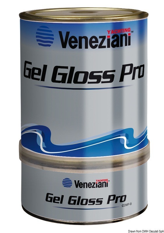 Купить Эмаль белая Veneziani Gel Gloss Pro 15,4 - 13,5 м2/л 0,75 л, Osculati 65.008.00BI 7ft.ru в интернет магазине Семь Футов