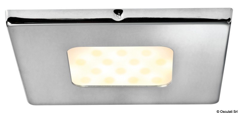 Купить Встраиваемый квадратный LED светильник Aruba 12/24В 3Вт 193Лм белый свет c выключателем, Osculati 13.444.12 7ft.ru в интернет магазине Семь Футов