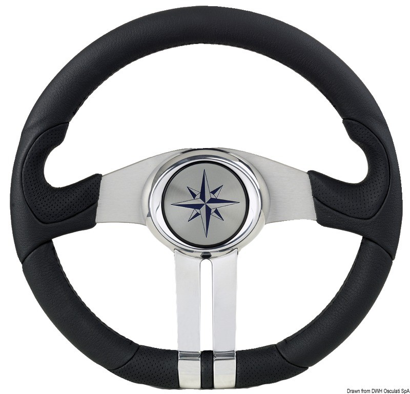 Купить Baltic black steering wheel silver/chrome spokes, 45.158.30 7ft.ru в интернет магазине Семь Футов