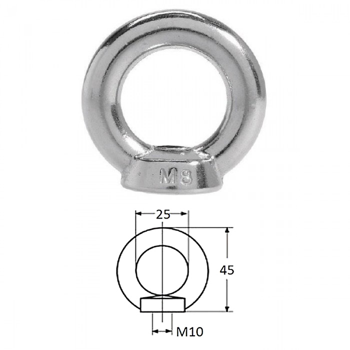 Рым-гайка M10х10мм DIN582 CIM 1004-0110