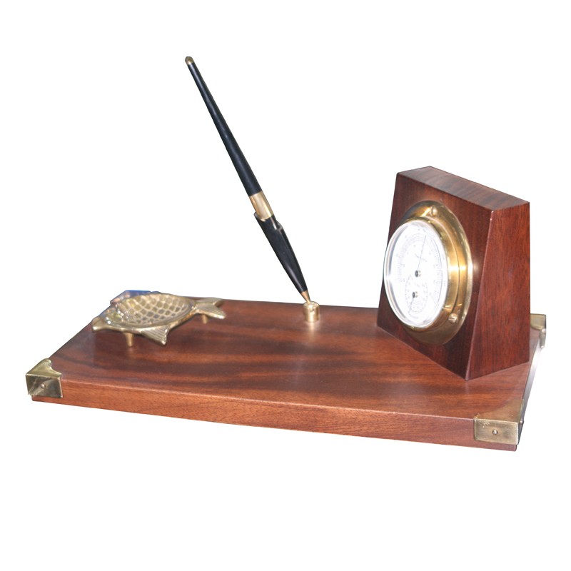 Письменный набор с термометром Foresti & Suardi 675.L 380х180мм из полированной латуни и дерева