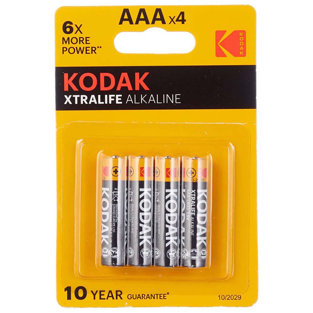 Kodak KODAKLR03AAA LR03 AAA Щелочные батареи 4 единицы Черный Yellow / Purple