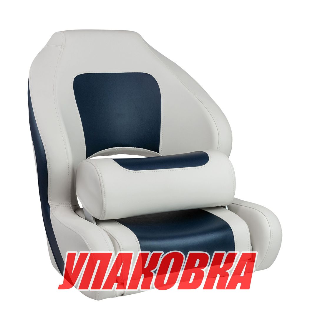 Купить Кресло с болстером Delux Sport Flip Up, обивка винил, цвет белый/синий (упаковка из 4 шт.) Marine Rocket MR18004_pkg_4 7ft.ru в интернет магазине Семь Футов
