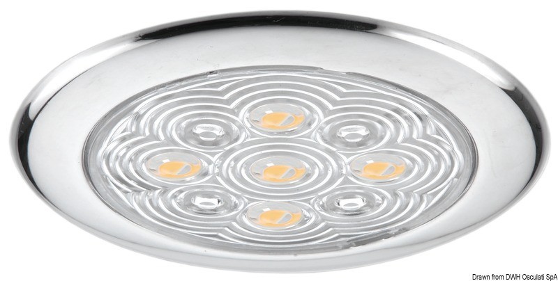 Купить Накладной LED светильник 12В 3Вт 84Лм накладка из нержавеющей стали, Osculati 13.179.80 7ft.ru в интернет магазине Семь Футов