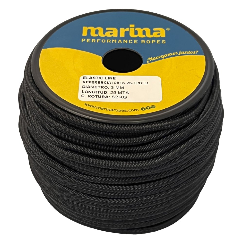 Marina performance ropes 0815.25/NE4 Elastic Line 25 m Веревка Черный Black 4 mm 