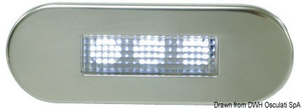Встраиваемый LED светильник дежурного освещения 12В 0.2Вт 14Лм синий свет фронтальный пучок, Osculati 13.180.03