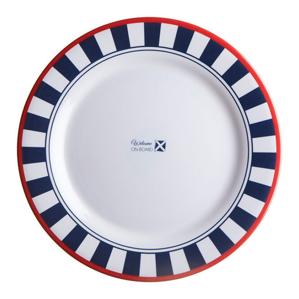 Набор обеденных тарелок Marine Business Venezia 68001 Ø250мм 6шт из белого/синего меламина