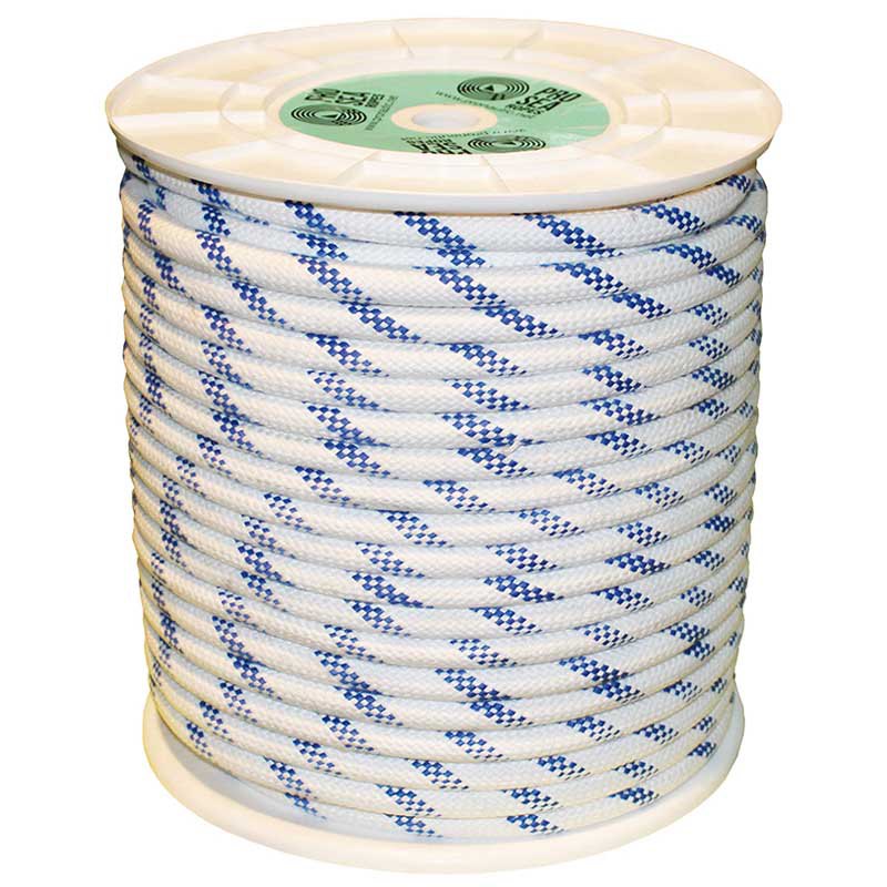 Prosea 285044 Двойная плетеная веревка из полиэстера 18 Mm Бесцветный White / Blue 50 m 