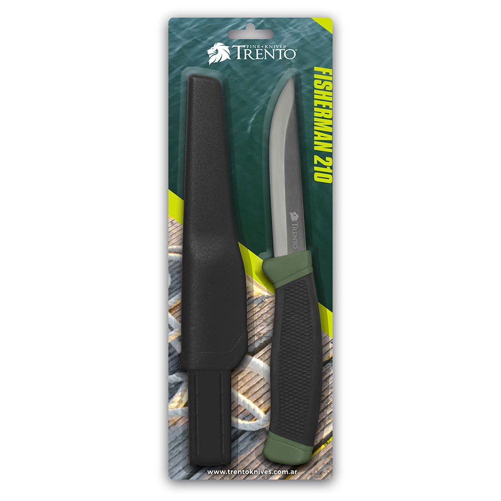 Trento 131596 Fisherman 210 Нож Зеленый  Black / Red