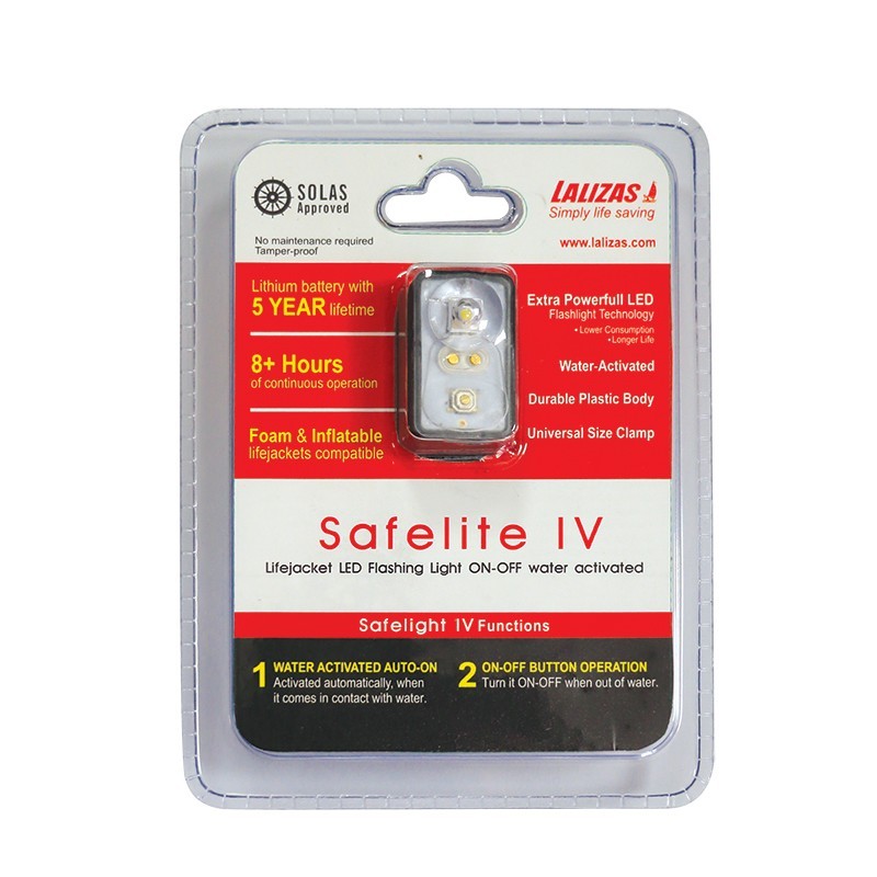 Автоматический светильник Lalizas Safelite IV 723491 SOLAS/MED для спасательного жилета в блистере