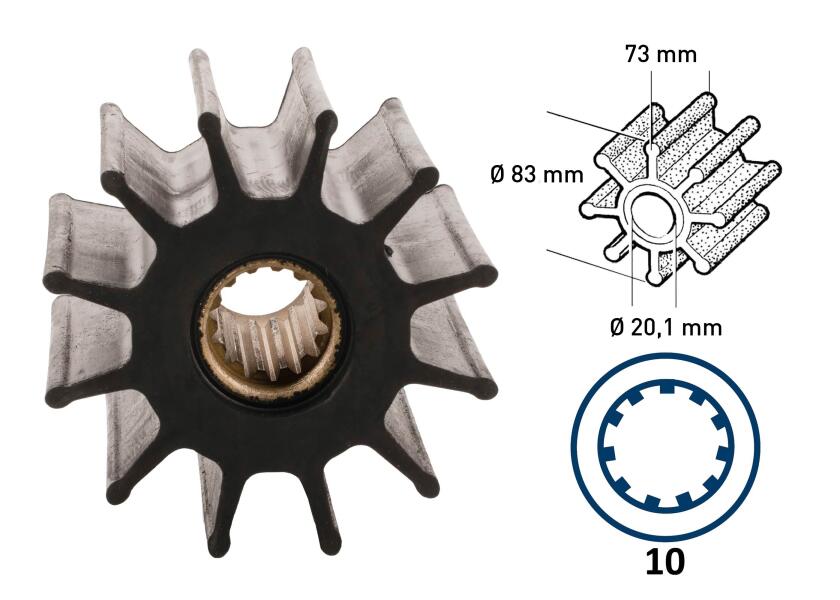 Купить Рабочее колесо / неопрен / 12 лопастей / тип 10 47625-bvs 7ft.ru в интернет магазине Семь Футов