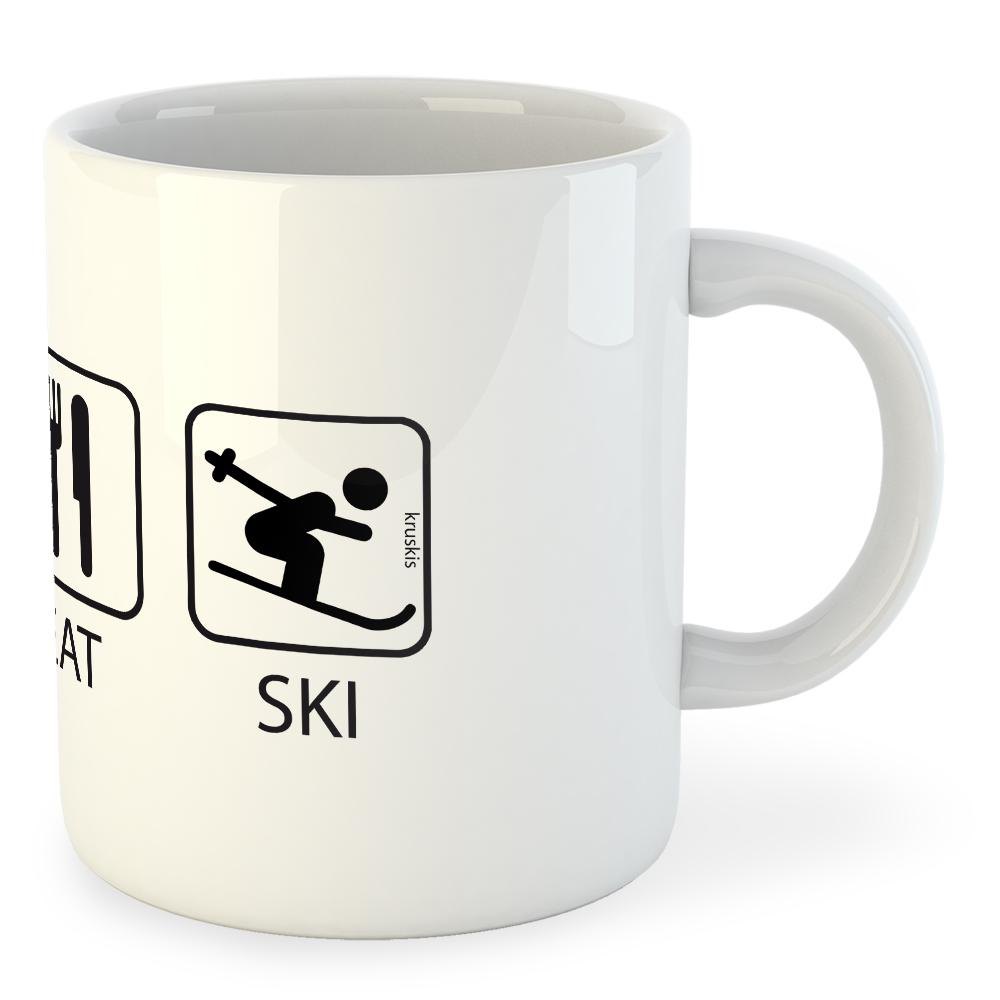 Kruskis 42611S119 325ml Sleep Eat And Ski Mug Белая  White 325 ml (11 oz)