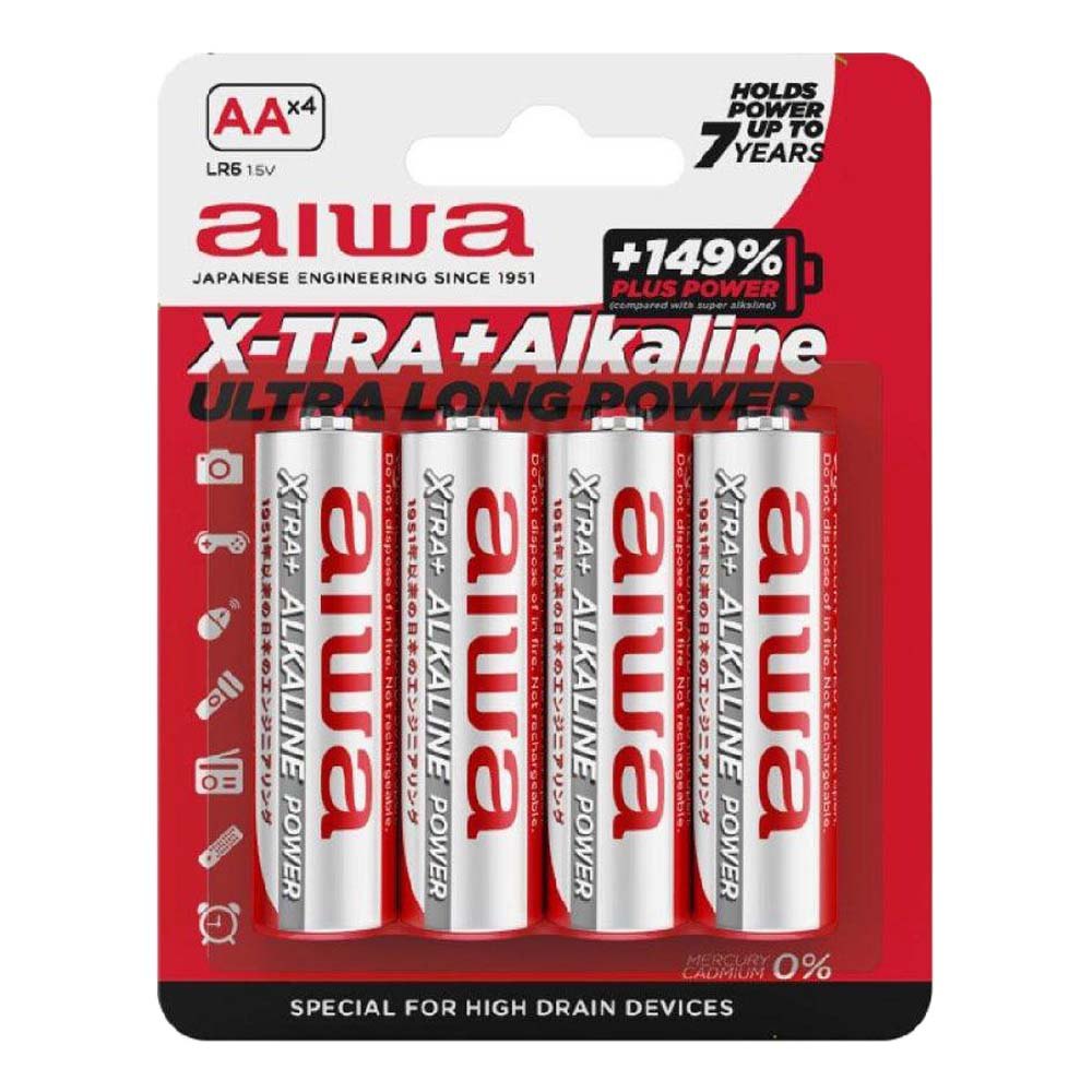 Aiwa AB-AALR6/4 X-TRA LR6 Щелочные батареи типа АА Серебристый Silver