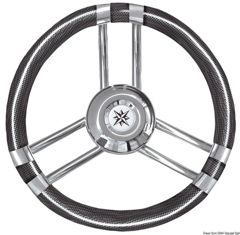 Купить C carbon coated steering wheel laquered/SS 350 mm, 45.137.05 7ft.ru в интернет магазине Семь Футов