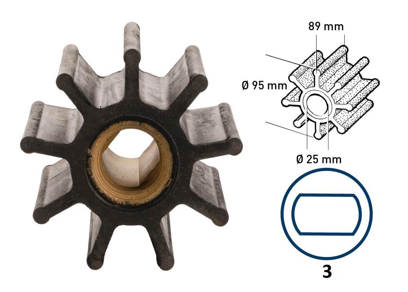 Купить Рабочее колесо / неопрен / 9 лопастей / тип 3 47619-bvs 7ft.ru в интернет магазине Семь Футов