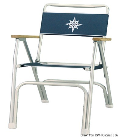 Купить Складной стул 620х570х830мм тёмно-синий алюминий/полиэстер/дерево, Osculati 48.353.01 7ft.ru в интернет магазине Семь Футов