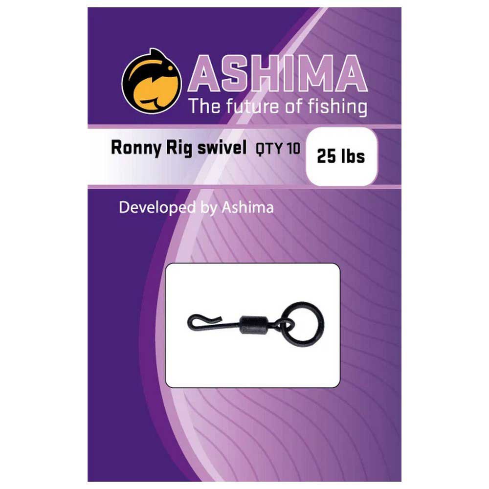 Ashima fishing ASRRS810 Ronny Защелкивающийся шарнир 10 единицы Black Nickel 25 Lbs