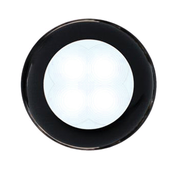 Светильник врезной водонепроницаемый LED Hella Marine Slim Line 2XT 980 500-051 12В 0,5Вт круглый чёрный пластиковый корпус холодный белый свет