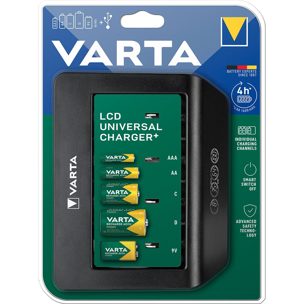 Varta 38641 LCD Universal Зарядное устройство + Черный Silver