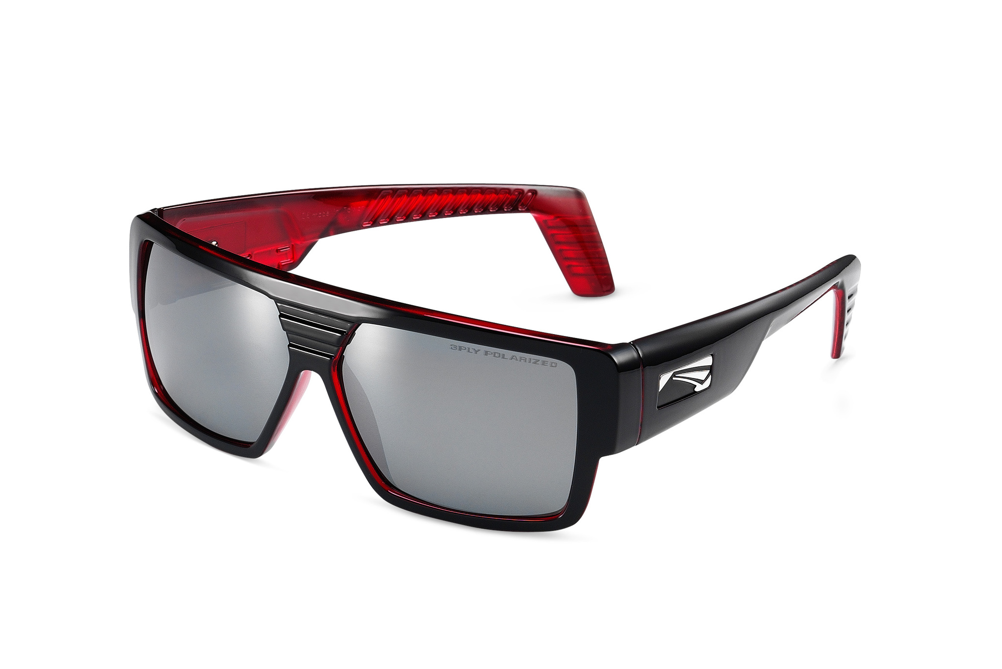 Спортивные очки LiP Rock / Gloss Black - Red / PC Polarized / Silver Mirror Smoke