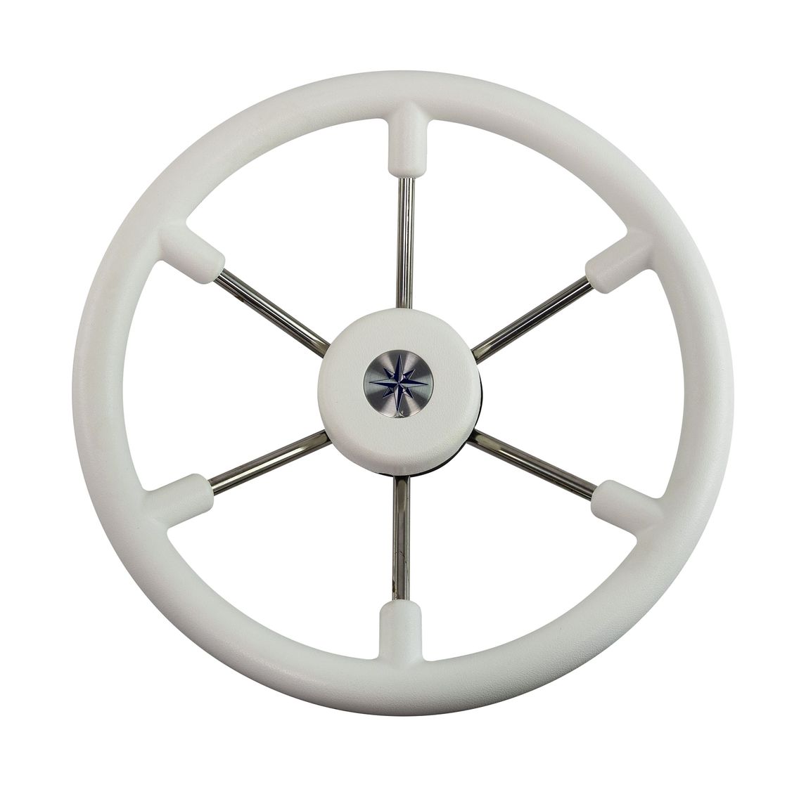 Рулевое колесо LEADER TANEGUM белый обод серебряные спицы д. 360 мм Volanti Luisi VN7360-08
