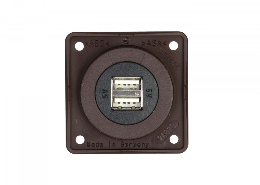 Купить BERKER 926022501 Двойная розетка USB / коричневая / 2x 2,5 А 48519-bvs 7ft.ru в интернет магазине Семь Футов