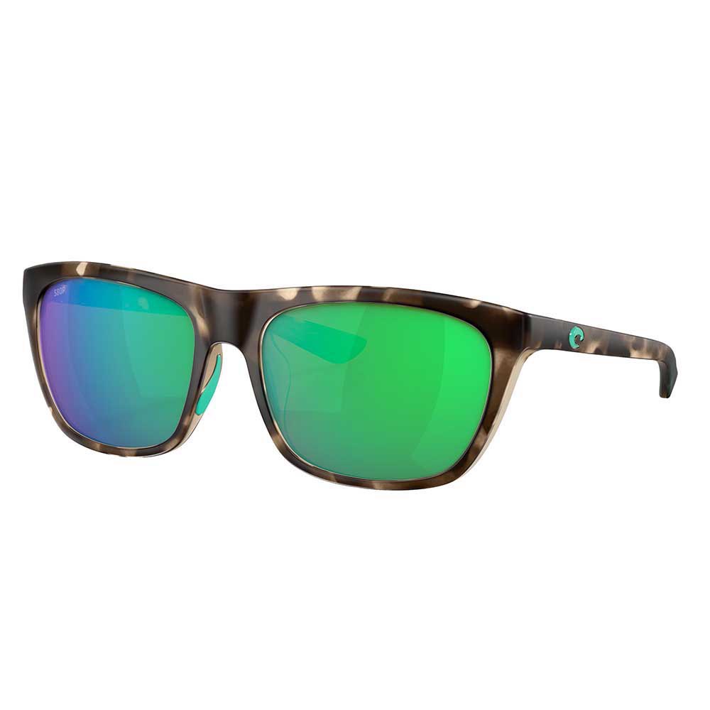Costa 06S9005-90050857 Зеркальные поляризованные солнцезащитные очки Cheeca Matte Shadow Tortoise Green Mirror 580P/CAT2