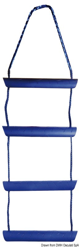 Купить Лестница веревочная 3000мм Ø12мм 10 ступеней + трос из синего нейлона, Osculati 49.524.10 7ft.ru в интернет магазине Семь Футов