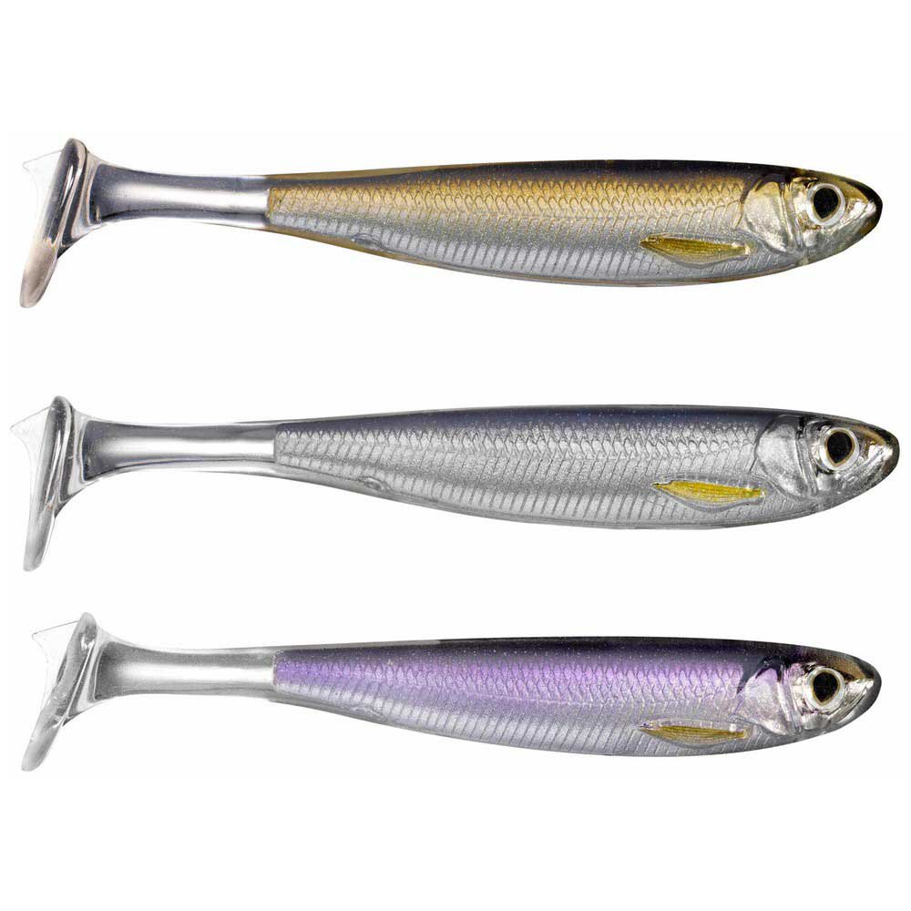 Live target SRS85SK207 Slow-Roll Shiner Paddle Tail Мягкая приманка 75 mm Серебристый Silver / Purple   Soft lures