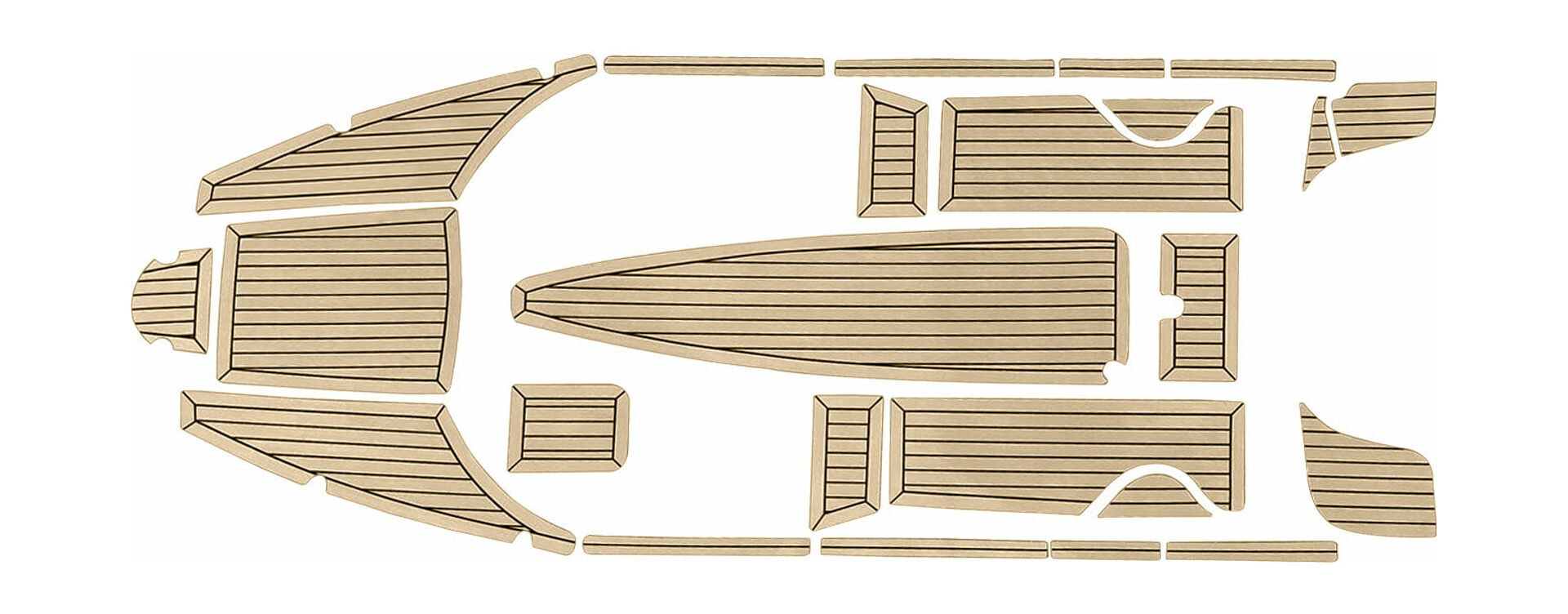 Купить Комплект палубного покрытия для Феникс 600HT, тик классический, с обкладкой, Marine Rocket teak_600ht_classic_2 7ft.ru в интернет магазине Семь Футов