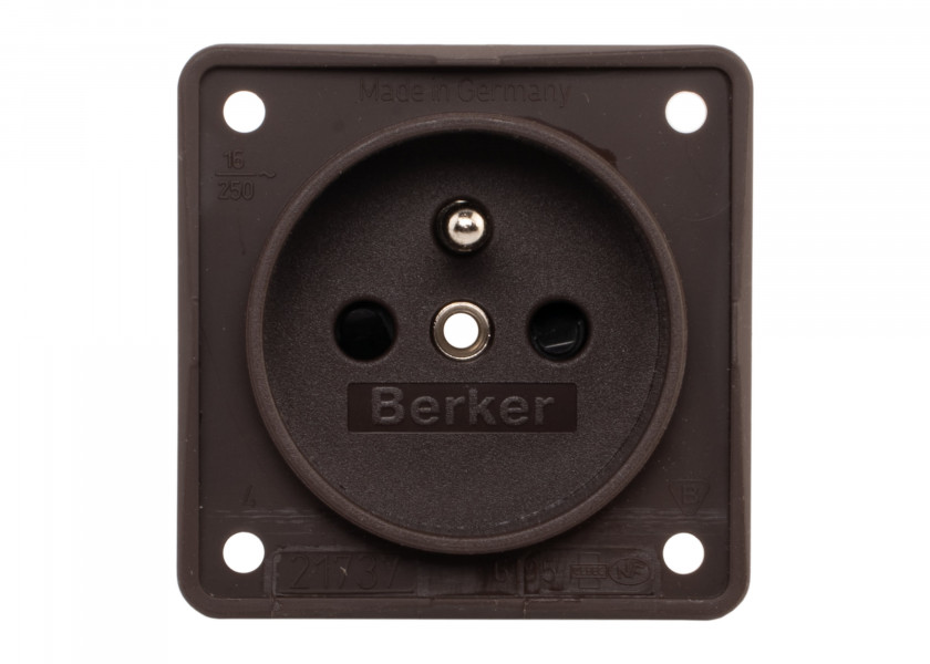 Купить BERKER 961952501 Розетка с заземлителем Франция/Бельгия/коричневый, матовый 48537-bvs 7ft.ru в интернет магазине Семь Футов