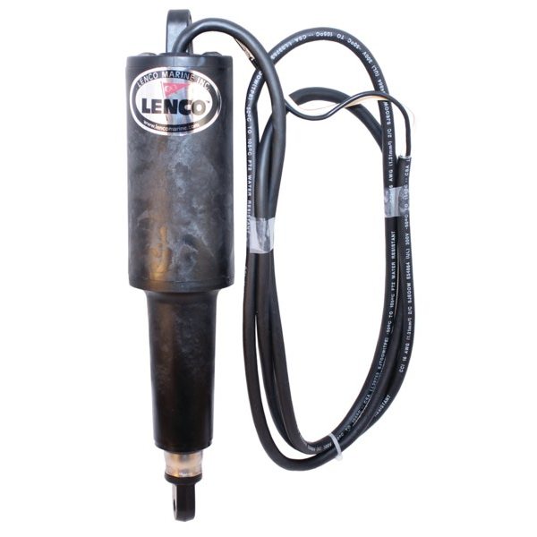 Удлинённый электрический цилиндр Lenco Marine 15059-001 102-2 12В 4”1/4(108мм) кабель 1,8м ось 5/16”(8мм) для транцевых плит