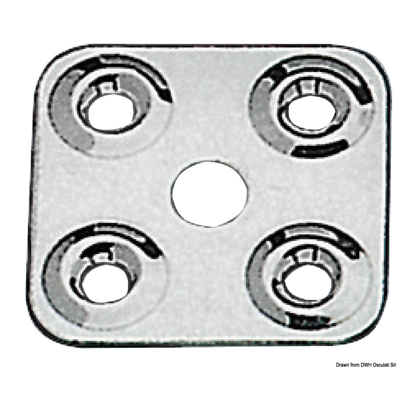 Пластина из нержавеющей стали для зажатия ремня 40 x 40 мм, Osculati 06.709.01
