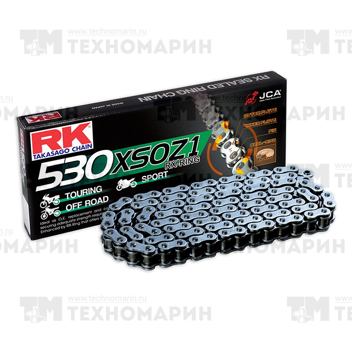 Цепь для мотоцикла до 1000 см³ (с сальниками RX-RING) 530XSOZ1-122 RK Chains