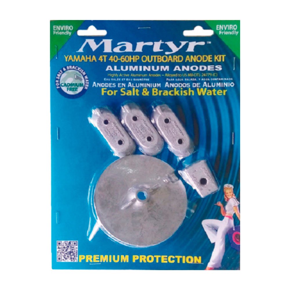Martyr anodes 194-CMY4060KITA Yamaha Mariner 4T 40-60HP Алюминиевый анод Серебристый Grey