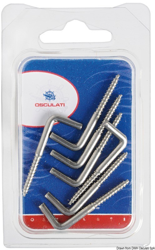 Купить SS square screw hooks 47 x 4 mm Blister packaging 5 pcs, 09.035.03 7ft.ru в интернет магазине Семь Футов