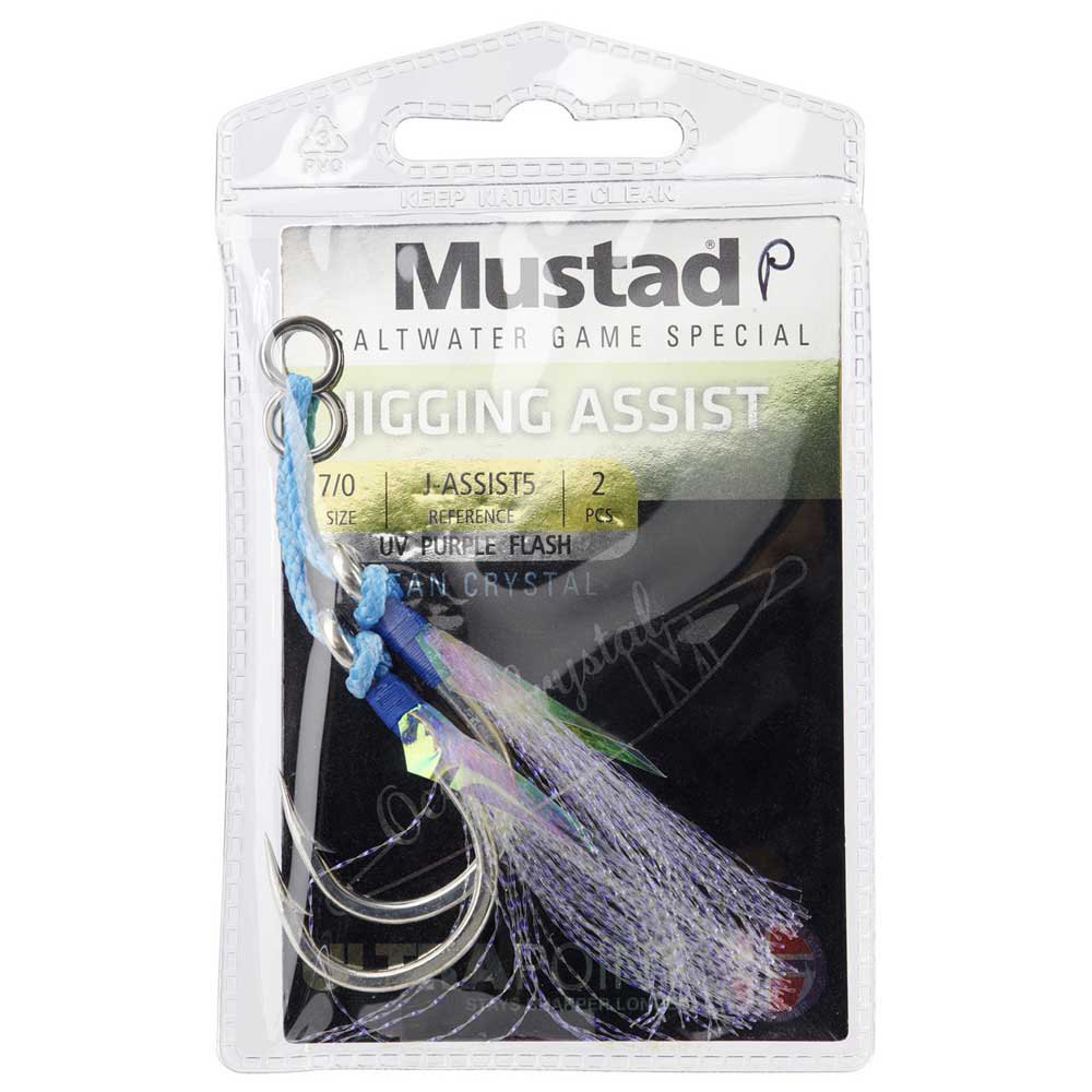 Mustad J-ASSIST5-1/0-3 Assist 5 Крюк Серебристый  Silver 1/0 