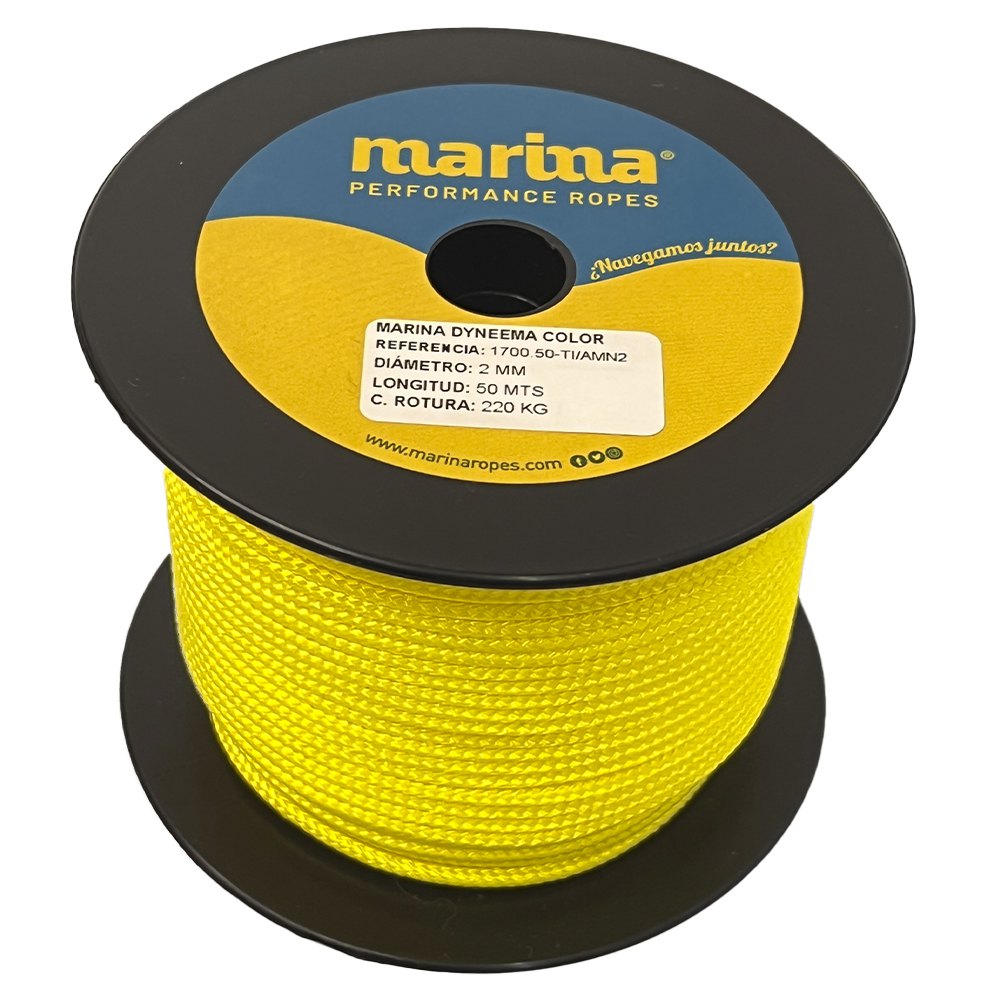 Marina performance ropes 1700.50/AMN2 Marina Dyneema Color 50 m Веревка Золотистый Neon Yellow 2 mm 