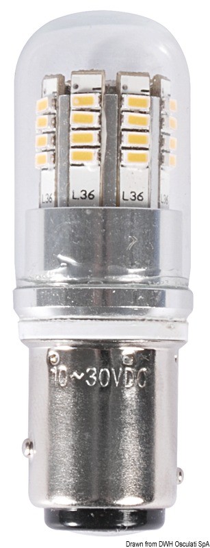 Купить Лампочка светодиодная влагозащищенная IP65 BAY15D 12/24В 2.5Вт для навигационных огней, Osculati 14.444.01 7ft.ru в интернет магазине Семь Футов