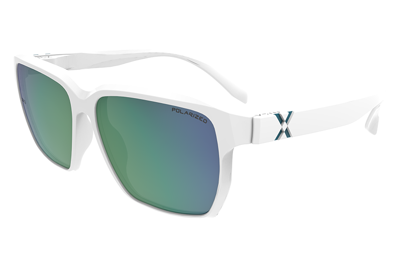 Купить Спортивные очки HILX Rebel Shiny Solid White / Green Mirror Polarized Lens, hrb05204-rbpgn4 7ft.ru в интернет магазине Семь Футов