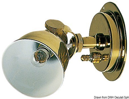 Купить Точечный галогенный светильник Deluxe 12В 10Вт корпус из латуни с выключателем, Osculati 13.203.00 7ft.ru в интернет магазине Семь Футов