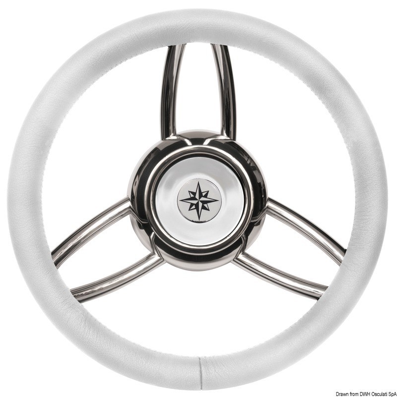 Blitz steering wheel w/soft polyurethan ring white, 45.169.03