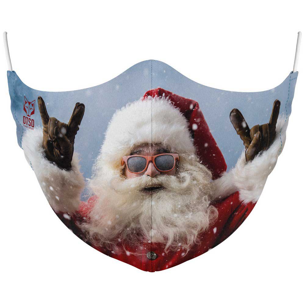 Otso FM-CHRISTSC20-ULXL Funny Santa Claus Маска для лица Многоцветный Light Blue / Red / White L-XL