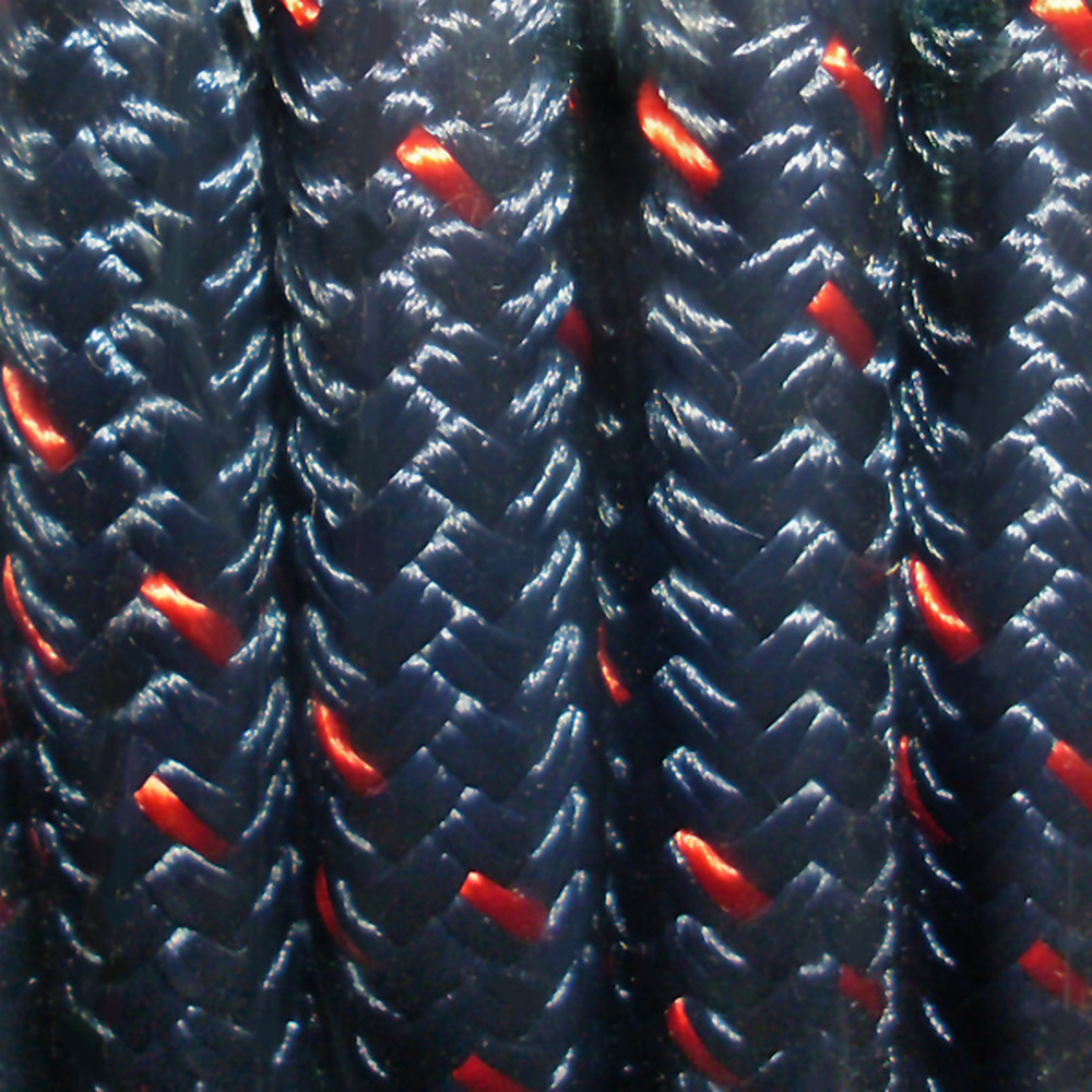 Трос плетеный из Dyneema SK75 оплетка из PesHT Benvenuti SK75-P-* Ø8мм синий с красной сигнальной прядью