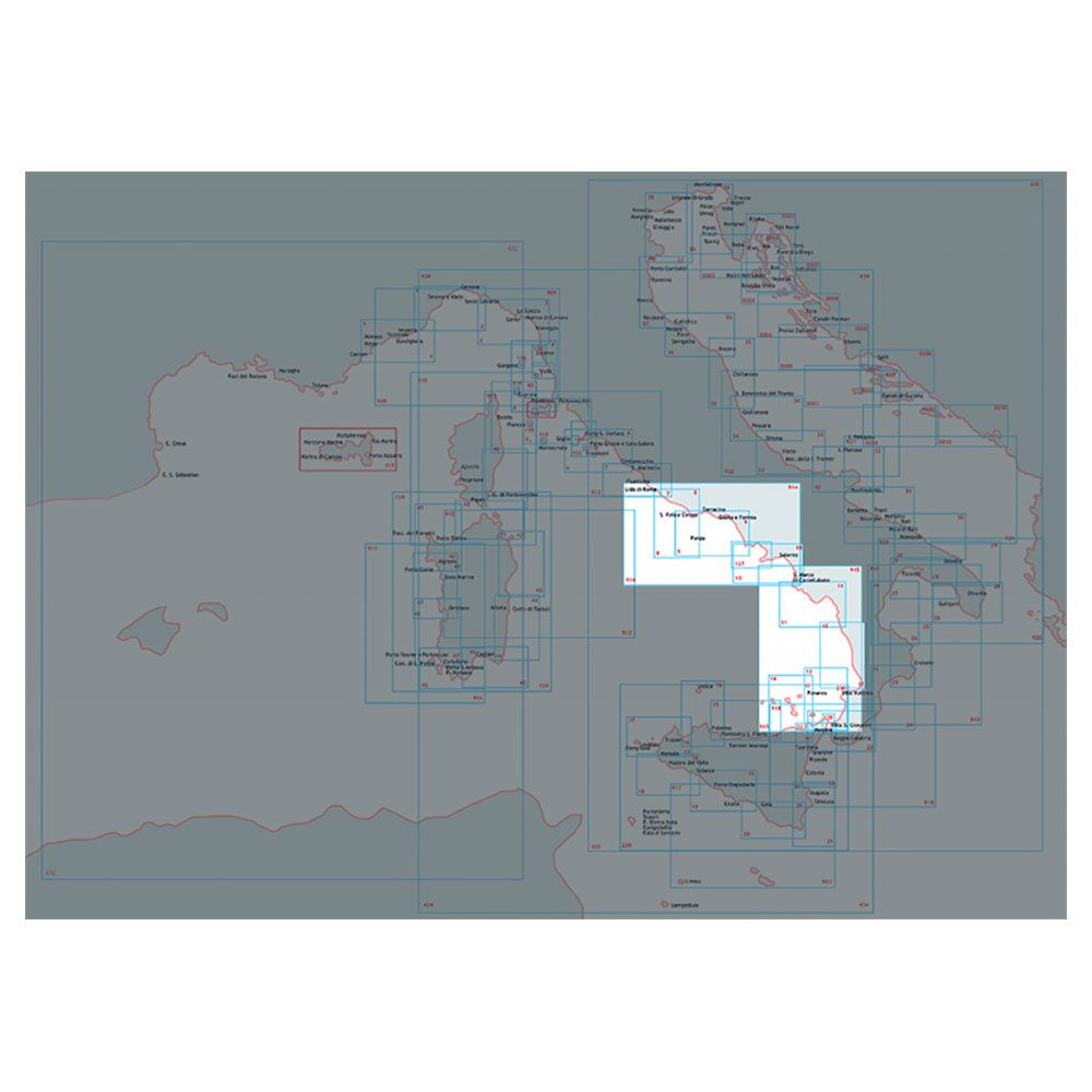 Istituto idrografico 100008 Anzio-Capo Circeo-Isole Pontine Морские карты Бесцветный