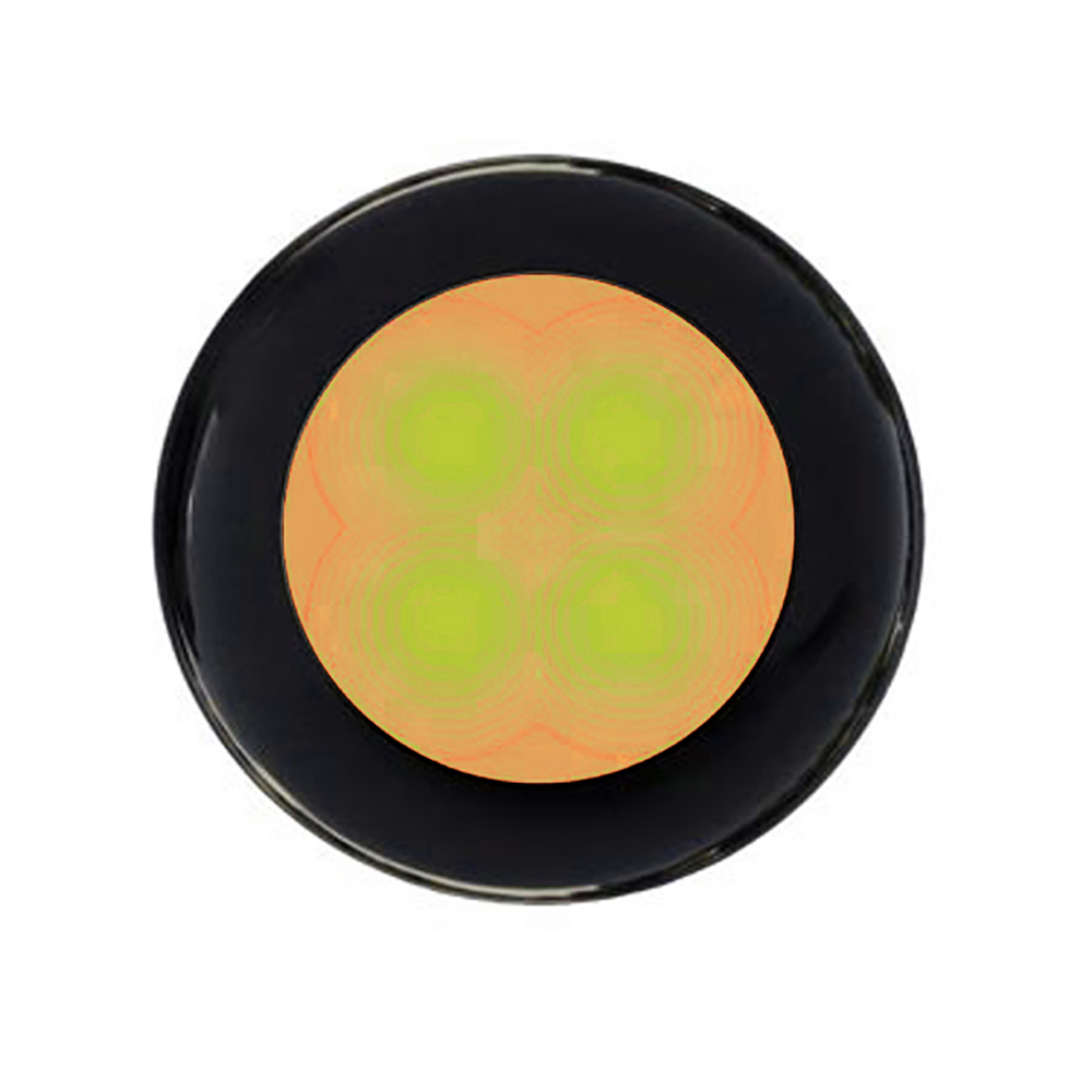 Светильник врезной водонепроницаемый LED Hella Marine Slim Line 2XT 980 507-051 12В 0,5Вт круглый чёрный пластиковый корпус жёлтый свет