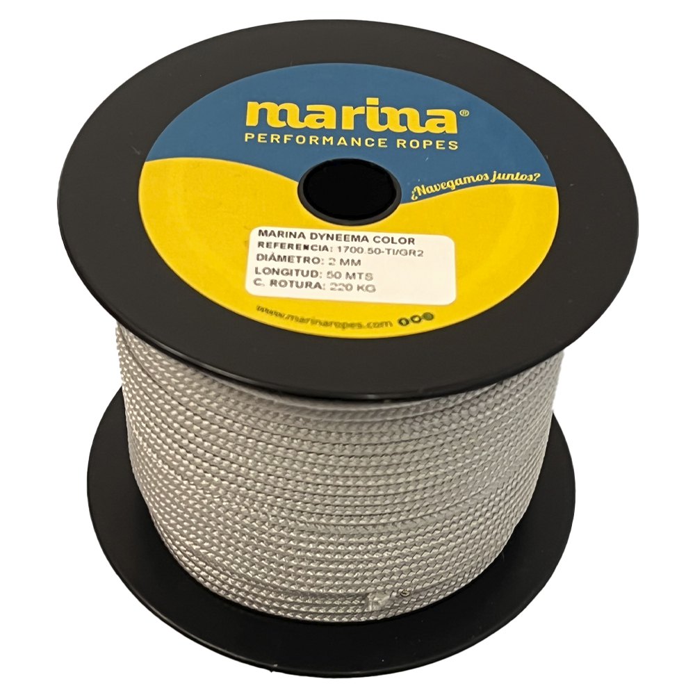 Marina performance ropes 1700.50/GR1.5 Marina Dyneema Color 50 m Веревка Золотистый Grey 1.5 mm 